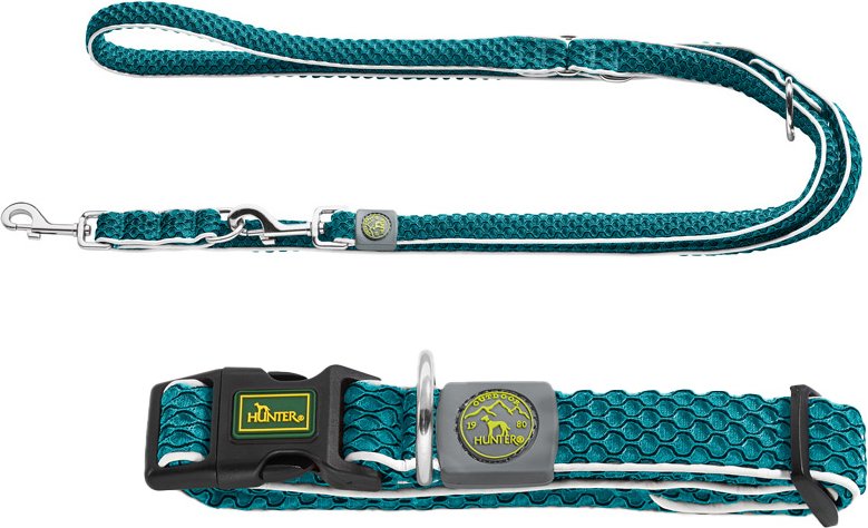 Hunter Set: Halsung Hilo Vario Basic & Verstellbare Führleine Hilo - Halsung S-M: 30 - 43 cm Halsumfang & Leine: 200 cm ...