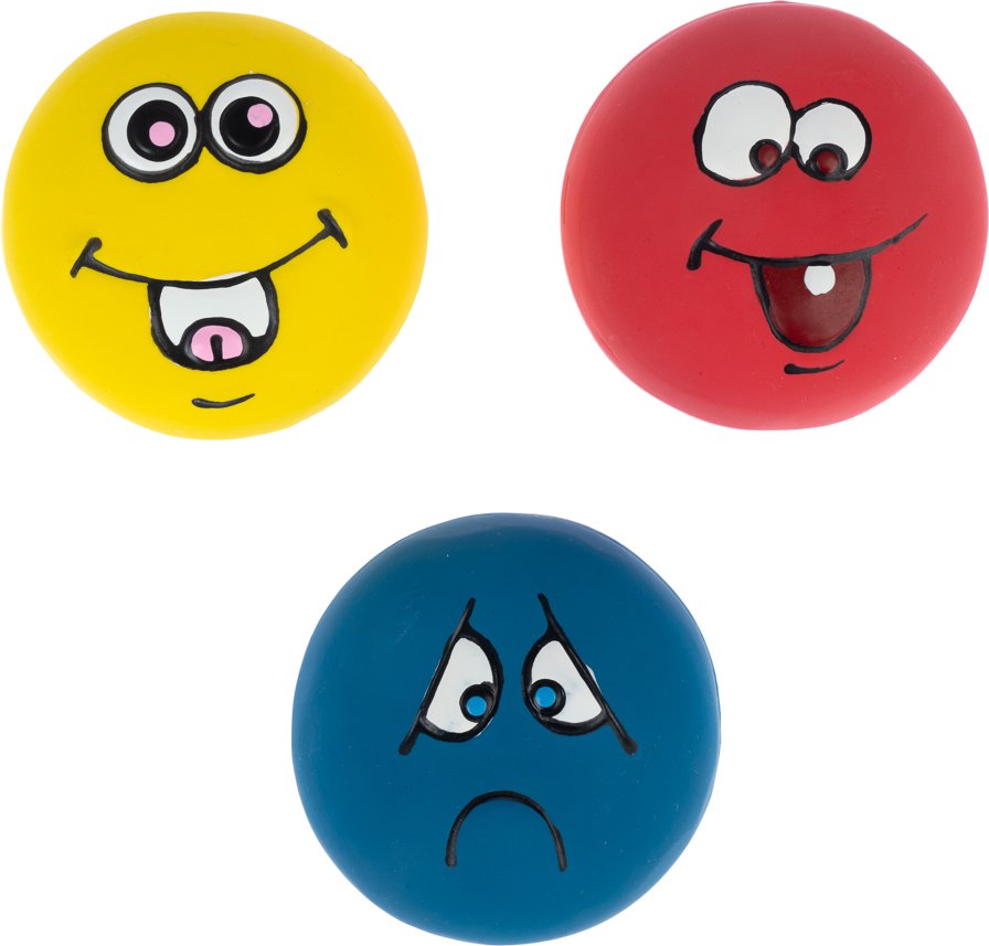 zooplus Basics Hundespielzeug Emoji Latexbälle - 3er Set (je Ø 5 cm)