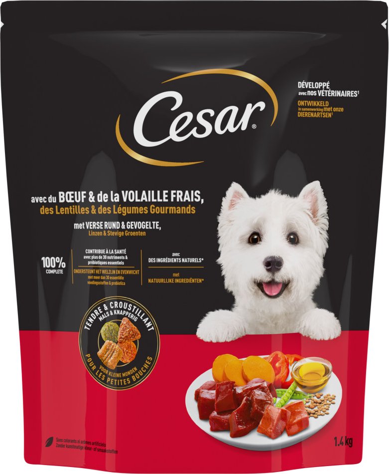 Cesar Adult mit Rind, Geflügel und Gemüse - Sparpaket: 5 x 1,4 kg