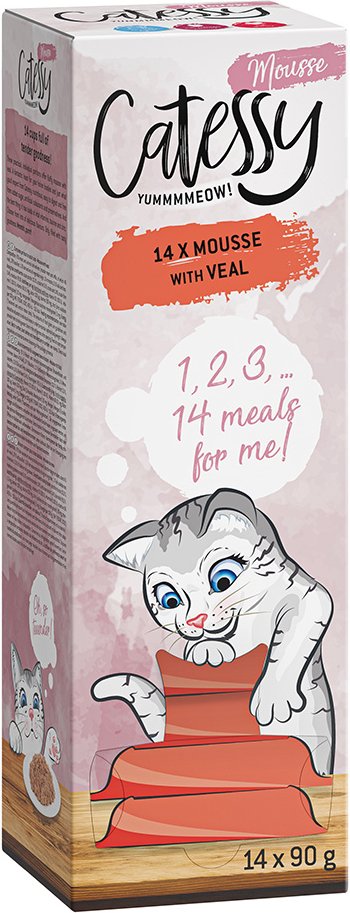 Sparpaket Catessy Mousse Schälchen 56 x 90 g - mit Kalb