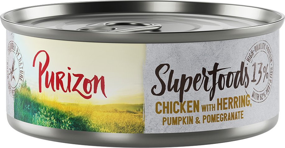 Thumbnail - Purizon Superfoods 6 x 70 g - Huhn mit Hering, Kürbis und Granatapfel