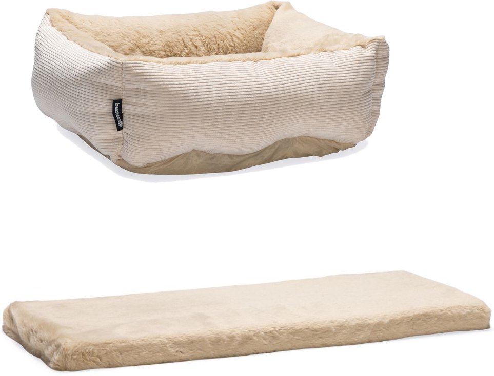 beeztees Kuschel-Set Moza, beige - Katzenbett + Fensterbankkissen