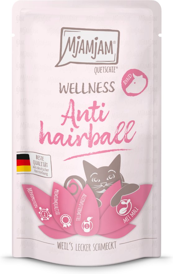 MjAMjAM Wellness 12 x 125 g - Anti Hairball - Rind