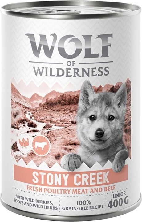 Wolf of Wilderness Junior- Geflügel mit Rind 1 x 400 g - Junior Stony Creek - Geflügel mit Rind
