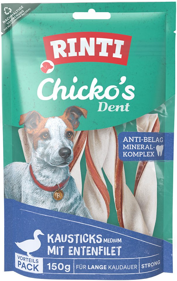 RINTI Chicko Dent Strong - Sparpaket: 2 x 150 g (Größe M)
