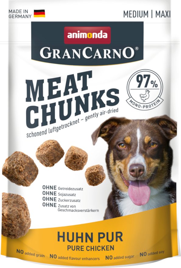 animonda Gran Carno Meat Chunks Medium / Maxi - Sparpaket: 4 x 80 g Huhn Pur
