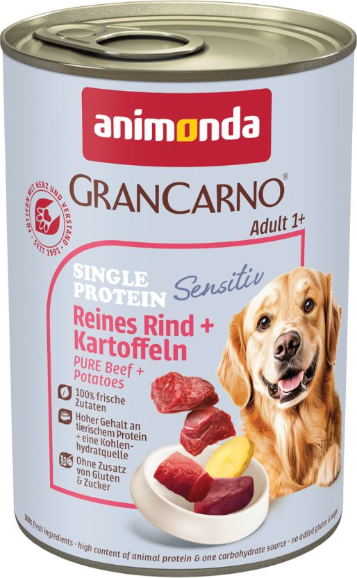 Animonda GranCarno Adult Single Protein Sensitiv 6 x 400 g - Reines Rind & Kartoffeln