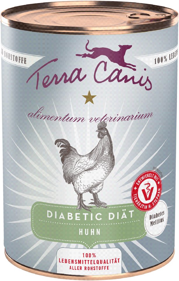 Sparpaket Terra Canis Alimentum Veterinarium Diabetic Diät 12 x 400 g - Huhn