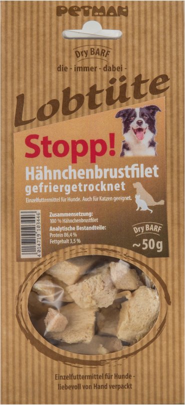 Petman Lobtüte Stopp! Hähnchenbrustfilet - Sparpaket: 10 x 50 g