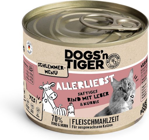 Thumbnail - Dogs'n Tiger Schlemmermenü 6 x 200 g - Rind mit Leber