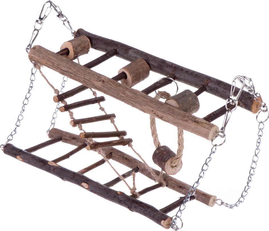 Hängebrücke aus Naturholz - L 27 x B 17 x H 7 cm