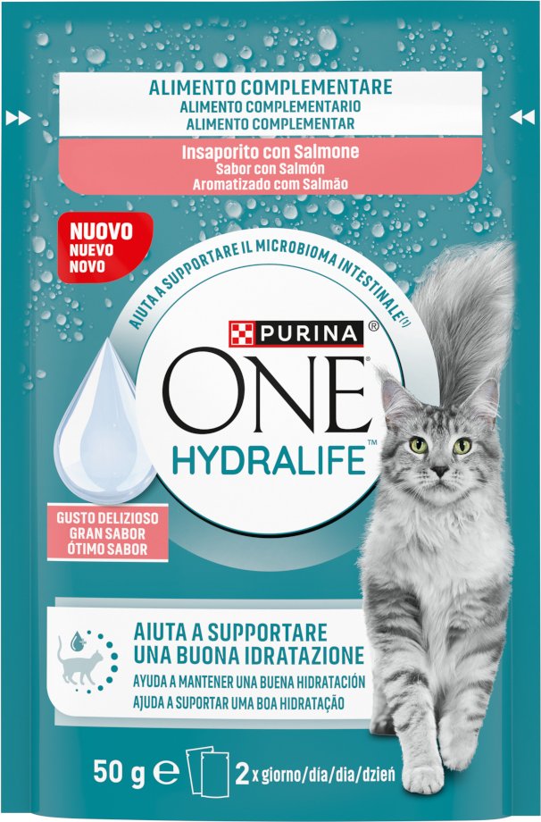PURINA ONE Hydralife Katzen-Liquid 12 x 50 g - mit Lachs-Geschmack