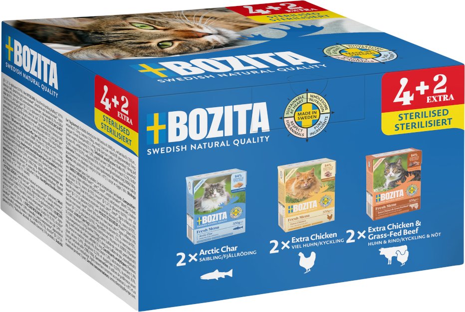 Bozita Tetra Häppchen in Gelee 6 x 370 g - Sterilized Mix (3 Sorten)