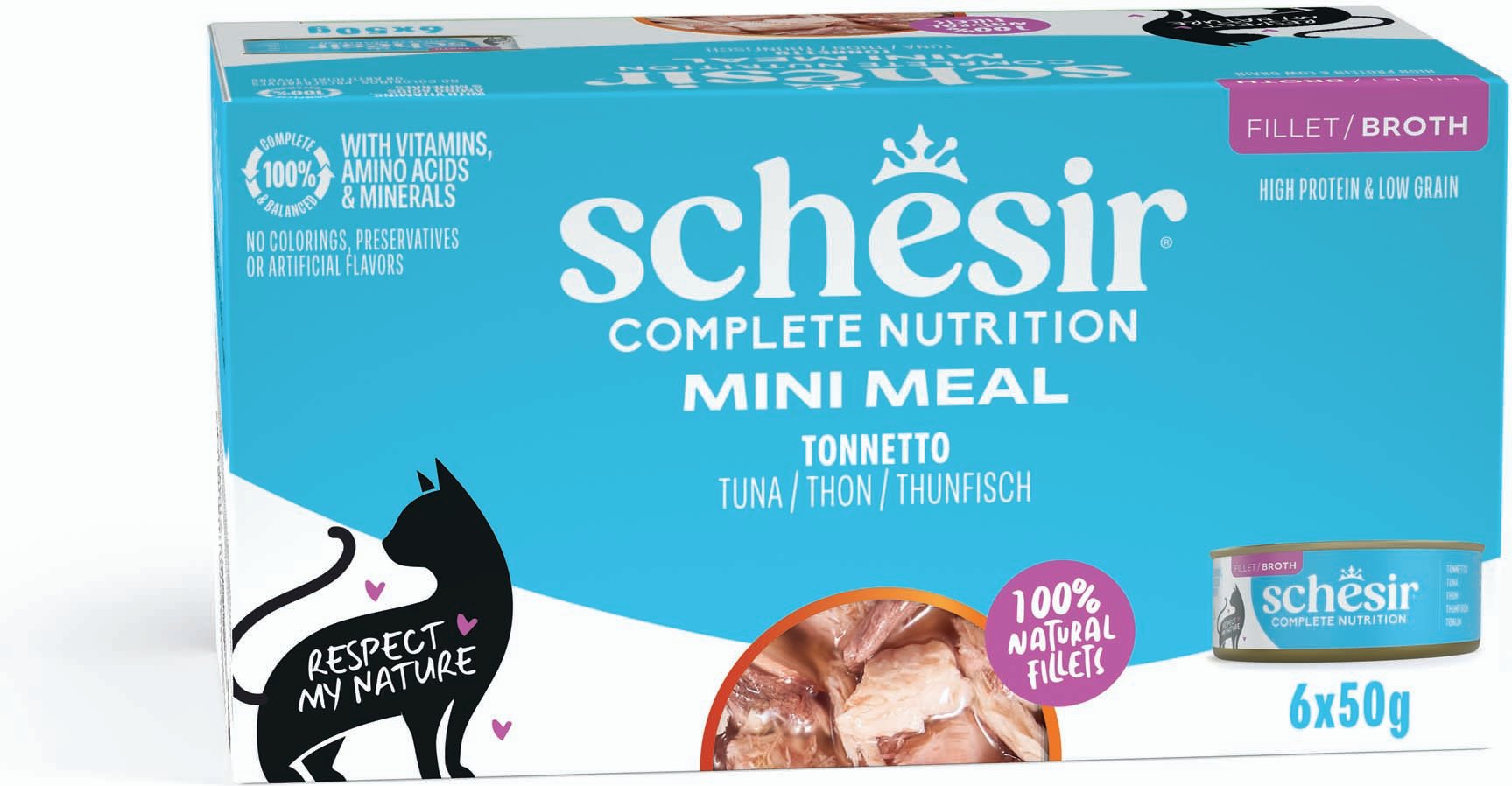 Thumbnail - Sparpaket Schesir Complete Nutrition Filet in Brühe 24 x 50 g - Thunfisch