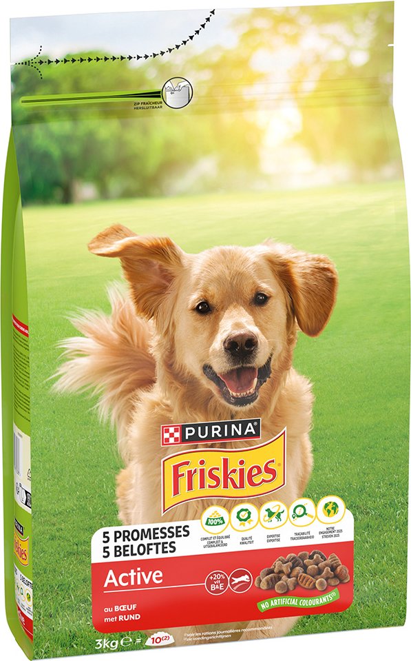 Purina Friskies Adult Hund Active mit Rind - 3 kg