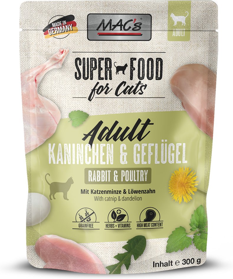 MAC´s Cat Pouch 6 x 300 g - Kaninchen & Geflügel