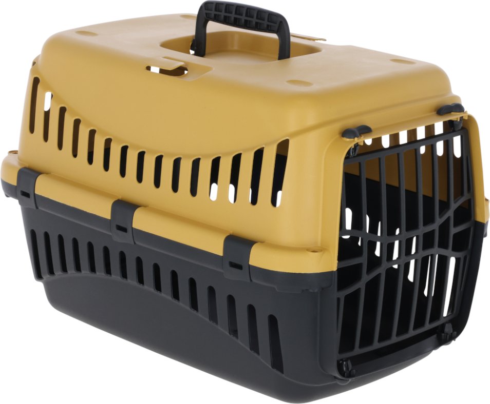 Thumbnail - Kerbl Pet Transportbox Expedion - gelb / dunkelgrau: L 45 x B 30 x H 30 cm