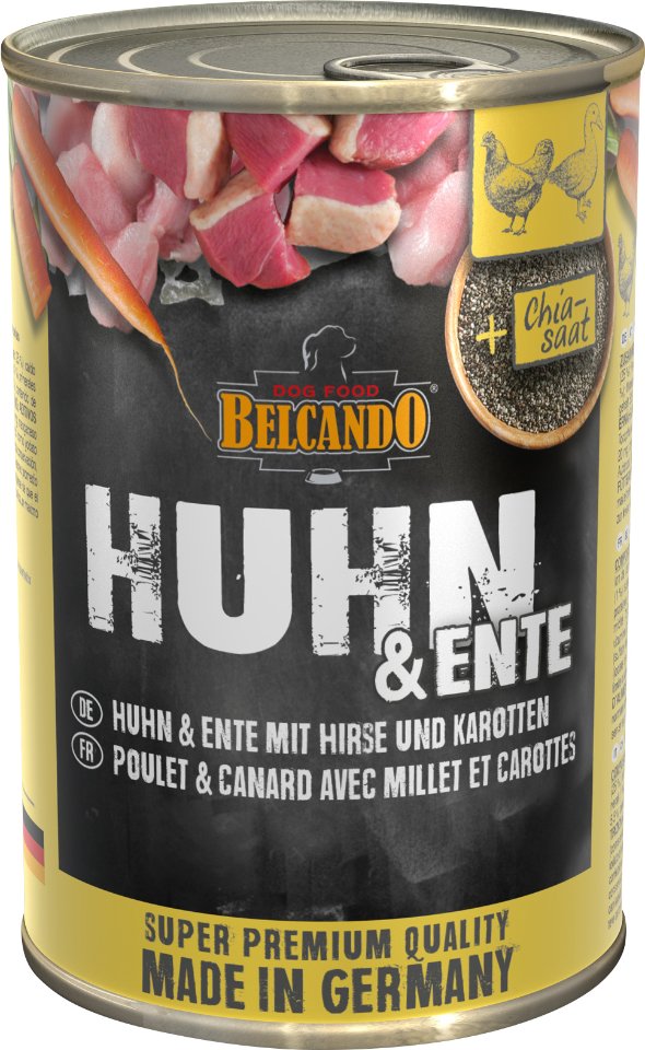 Sparpaket Belcando Super Premium 12 x 400 g - Huhn & Ente mit Hirse & Karotten