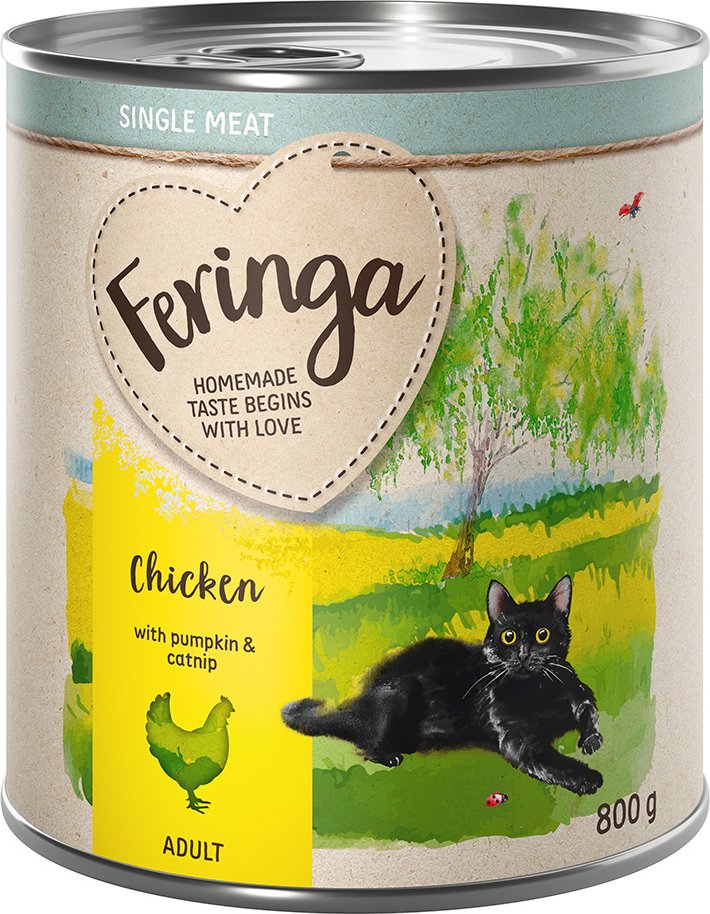 Feringa Single Meat Menü 12 x 800 g - Huhn mit Kürbis & Katzenminze