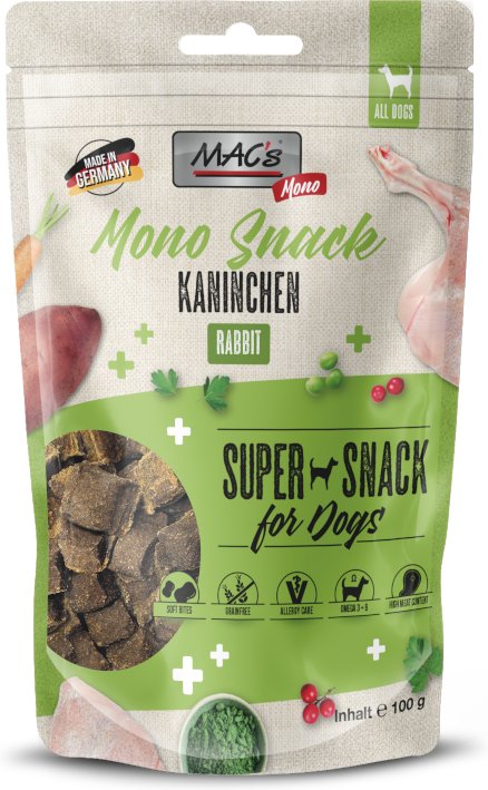 MAC´s Dog Mono Snack - Sparpaket: Kaninchen 6 x 100 g
