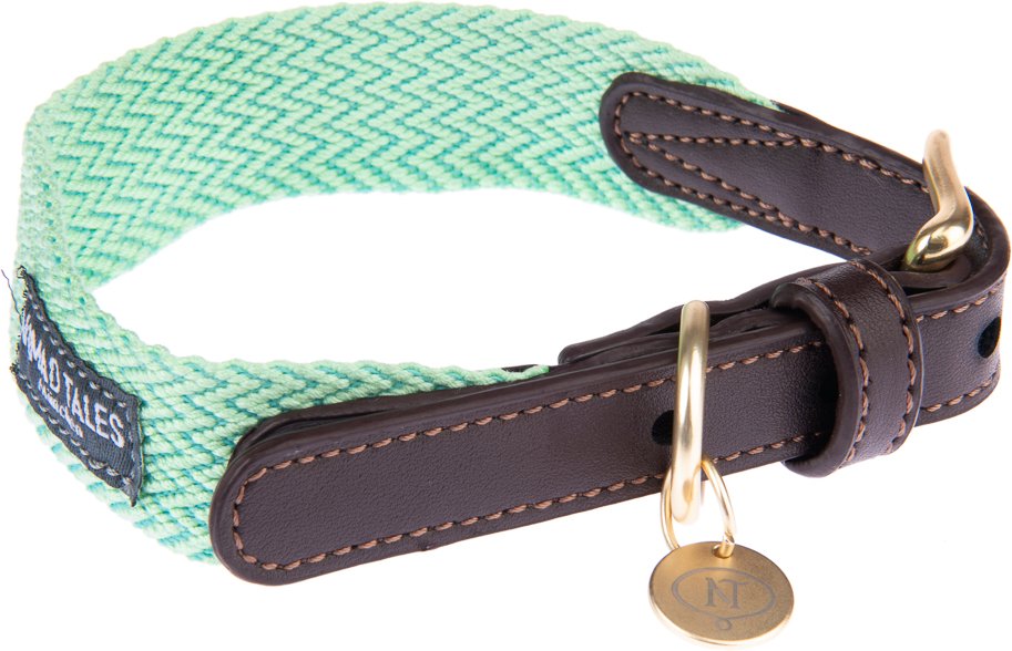 Nomad Tales Bloom Halsband, mint - Größe M: 40 - 46 cm Halsumfang, 32 mm breit