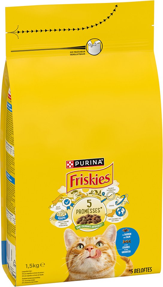 PURINA Friskies Adult Katze mit Lachs und Gemüse - 1,5 kg