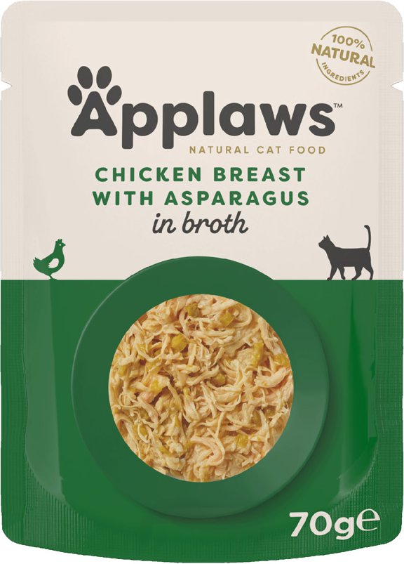Applaws Cat Natural in Brühe 12 x 70 g - Hühnerbrust mit Spargel