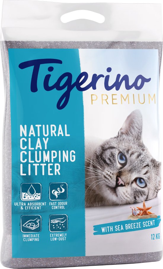 Tigerino Premium Katzenstreu – Meeresbrise-Duft - Sparpaket 2 x 12 kg