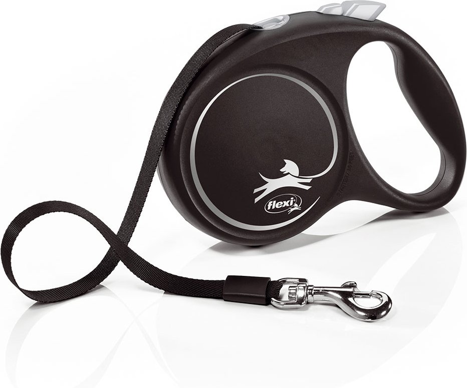 flexi Black Design Gurt-Leine schwarz, 5 m - Größe M: bis 25 kg