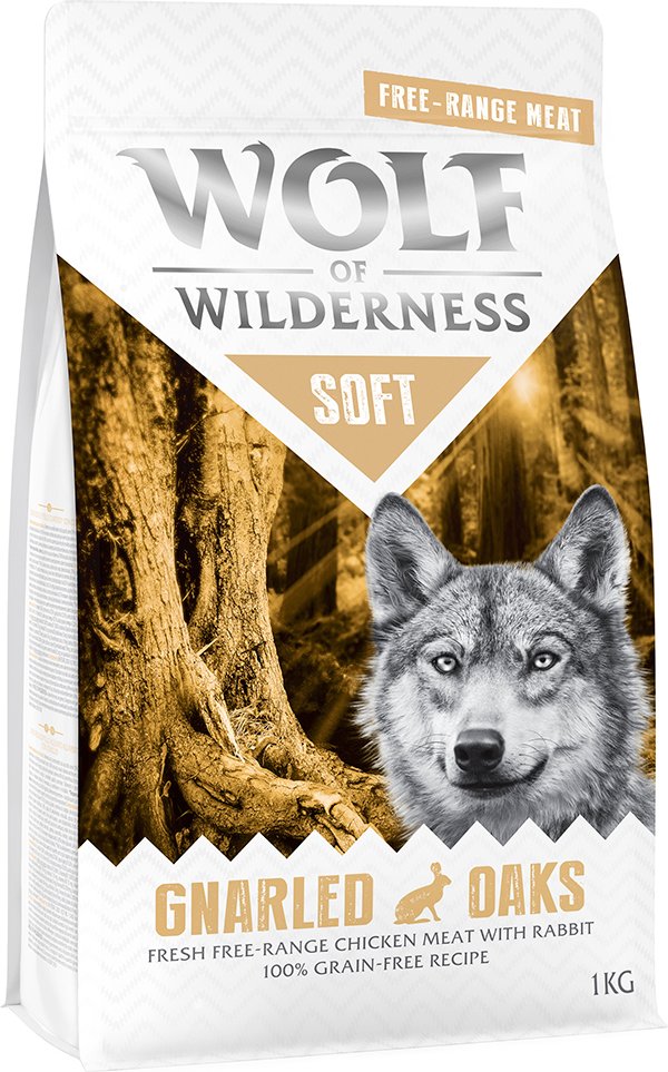 Wolf of Wilderness "Soft - Gnarled Oaks" Freiland-Huhn & Kaninchen - getreidefrei - Sparpaket: 5 x 1 kg