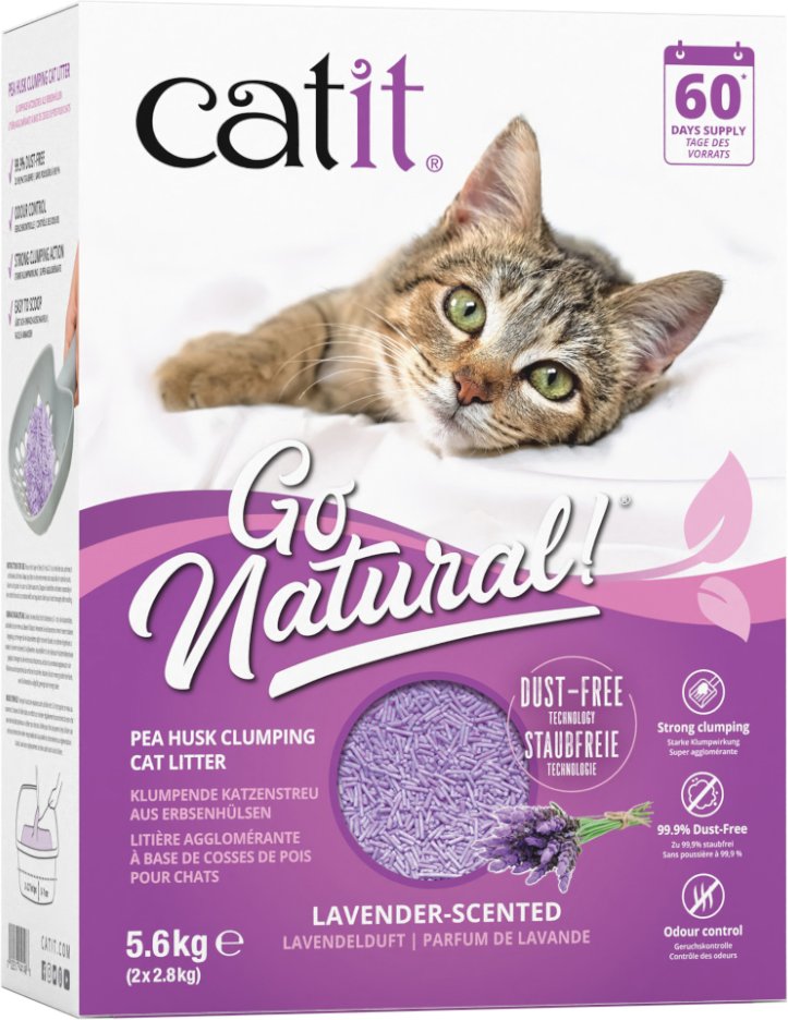 Catit Go Natural Katzenstreu mit Lavendelduft - Sparpaket: 11,2 kg (4 x 2,8 kg)