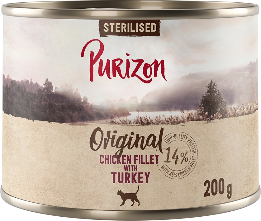 Purizon Adult Sterilised 6 x 200 g - getreidefrei - Hühnerfilet mit Truthahn
