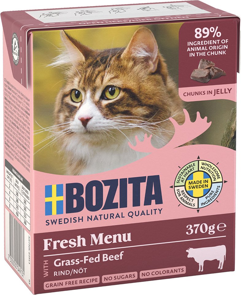 Sparpaket Bozita Tetra Häppchen 24 x 370 g - Gelee: Rinderhack