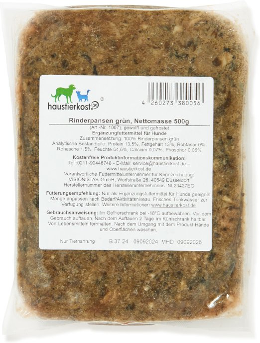 Haustierkost Rinderpansen grün - 12 x 500 g