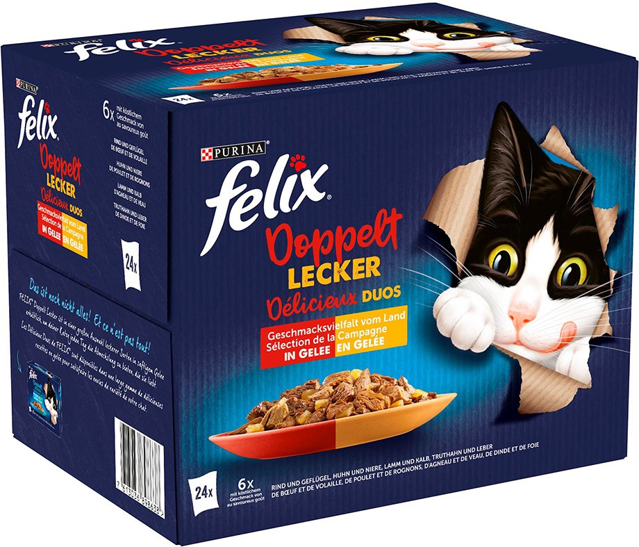 38 + 10 gratis! 48 x 85 g Felix Nassfutter - "Doppelt lecker - so gut wie es aussieht" Mix I
