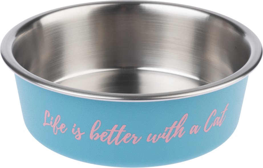 TIAKI Edelstahlnapf "Better With A Cat" - 850 ml, Ø 17,2 cm