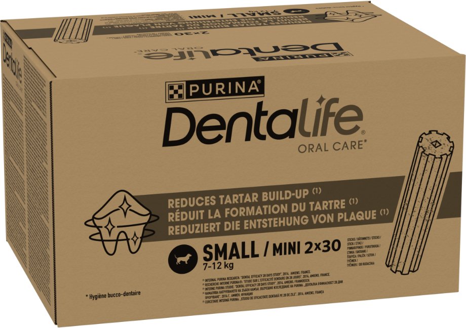 PURINA Dentalife Tägliche Zahnpflege-Snacks für kleine Hunde (7-12 kg) - 60 Sticks (20 x 49 g)