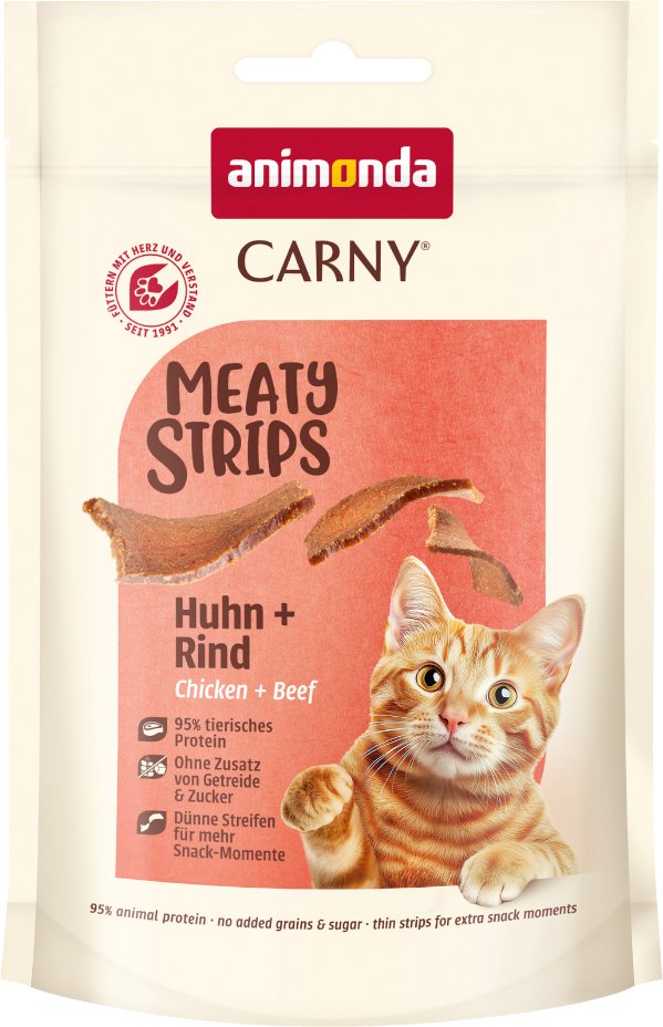 animonda Carny Adult Meat Yummies - Sparpaket: Huhn + Rind (10 x 50 g)