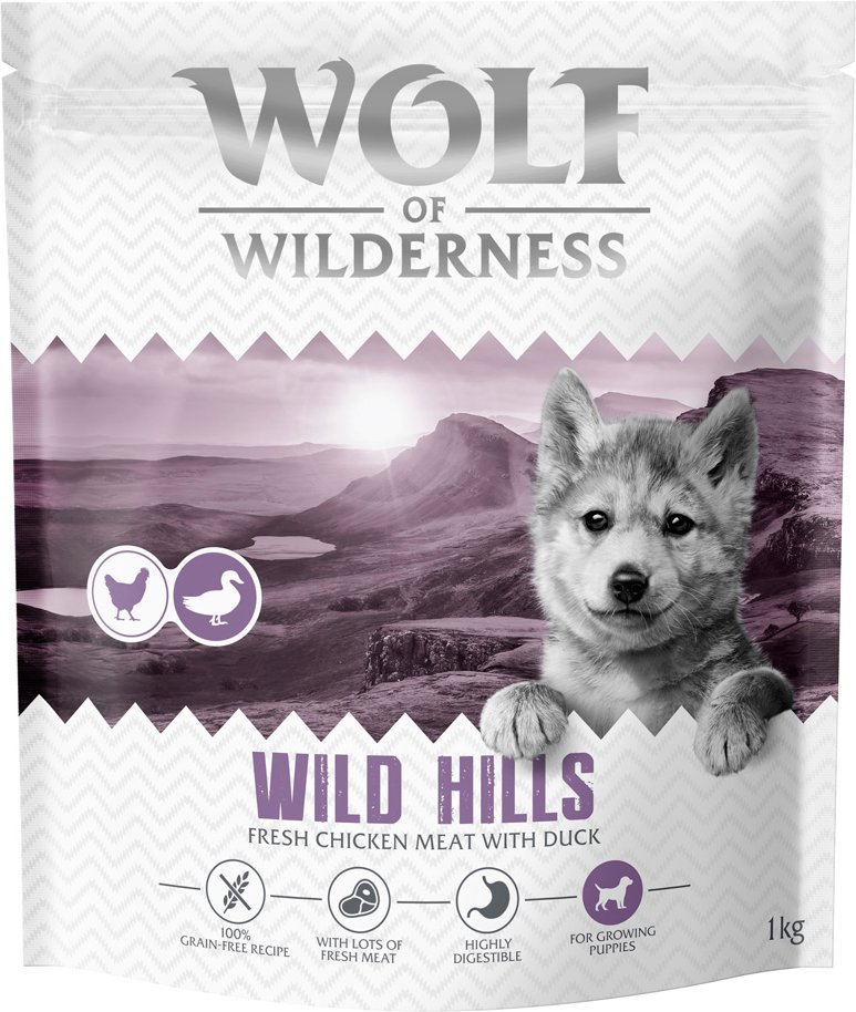 Wolf of Wilderness Junior "Wild Hills" Ente - getreidefrei - 1 kg neu