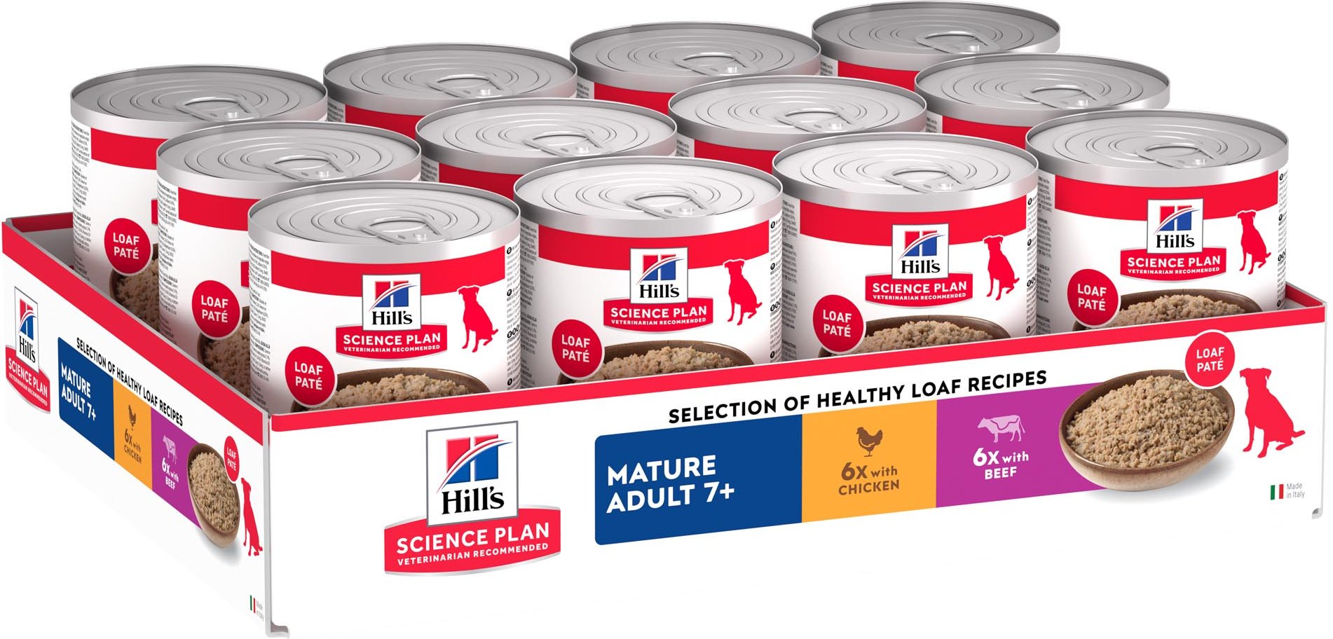 Hill's Science Plan Mature Adult 7+ - mit Huhn & Rind (12 x 370 g)