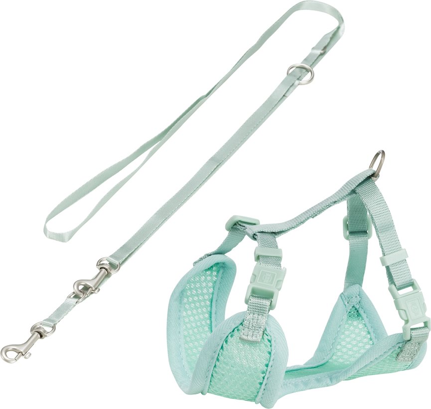 Trixie Junior Welpen-Softgeschirr mit Leine - 26-34 cm/10 mm, 200 cm, mint
