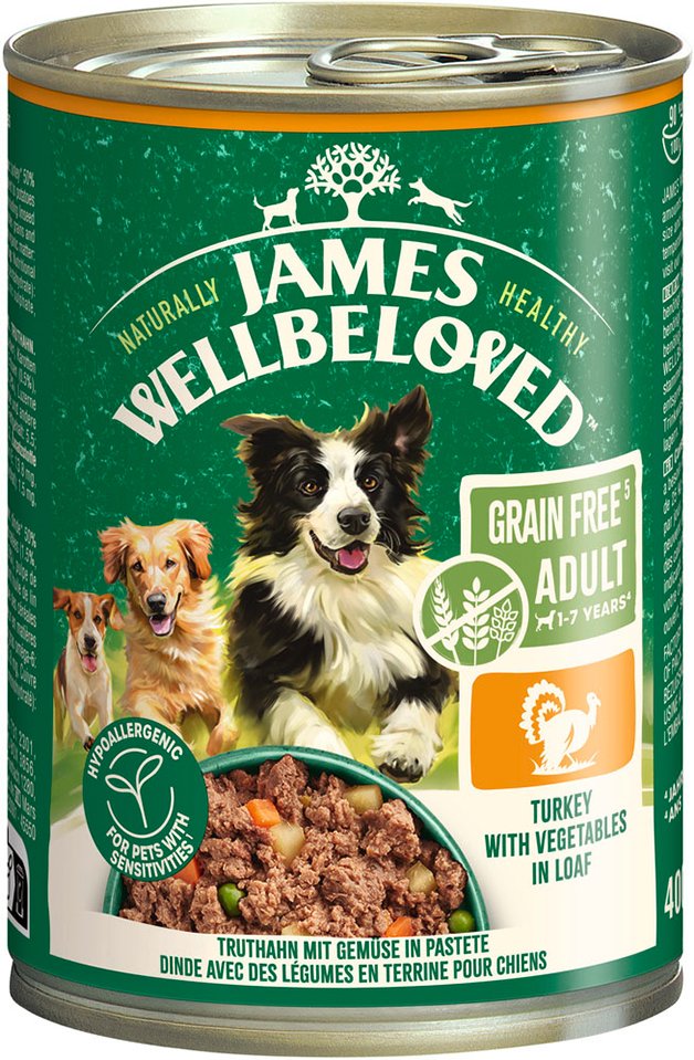 James Wellbeloved Adult Dog Grain Free Hypoallergenic Truthahn in Pastete - Sparpaket: 24 x 400 g
