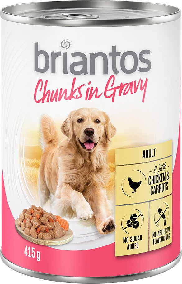 Thumbnail - Sparpaket Briantos Chunks in Gravy 24 x 415 g - Huhn und Karotten