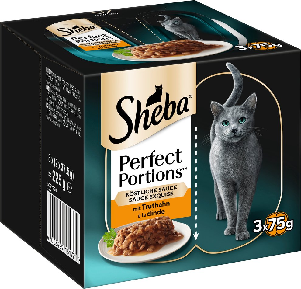 Sheba Perfect Portions 96 x 37,5 g - Sauce mit Truthahn