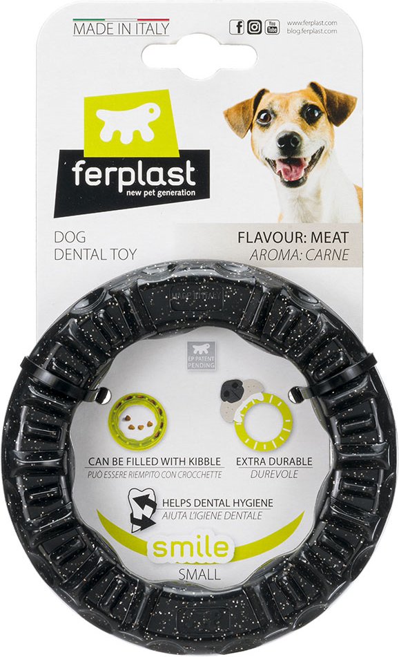 Ferplast Smile Kauring, schwarz - Gr. S: Ø 12 x H 2,4 cm