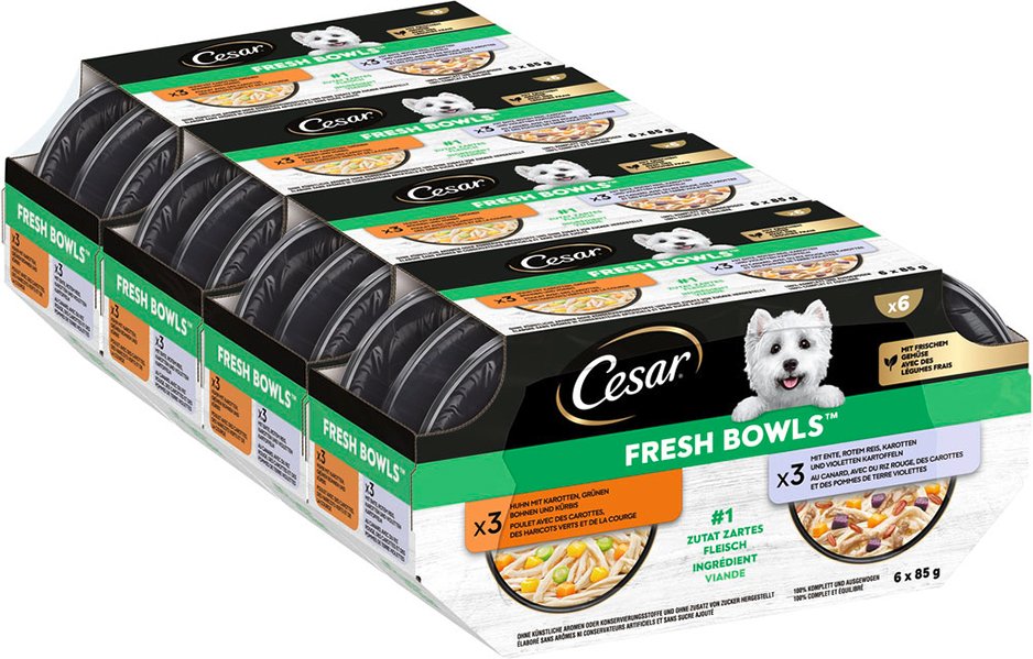 Cesar Fresh Bowls - Huhn & Ente in Sauce (24 x 85 g )