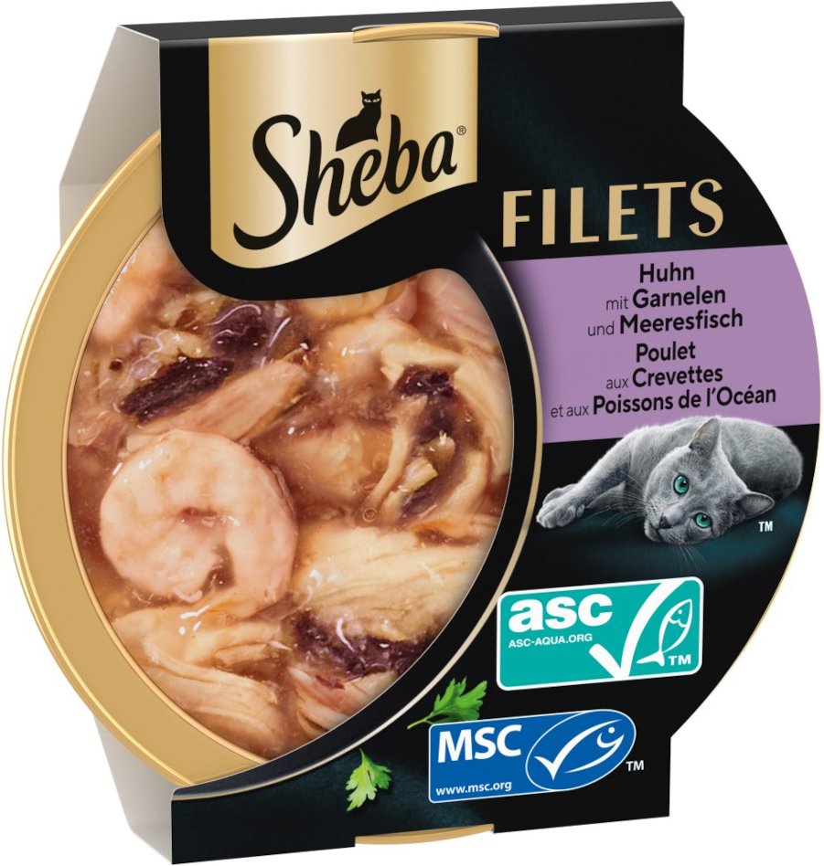 Sheba Filets 16 x 60 g - Huhn mit Garnelen