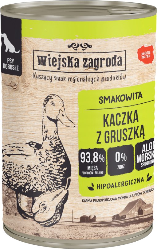 Wiejska Zagroda Dog 12 x 400 g - Ente mit Birne