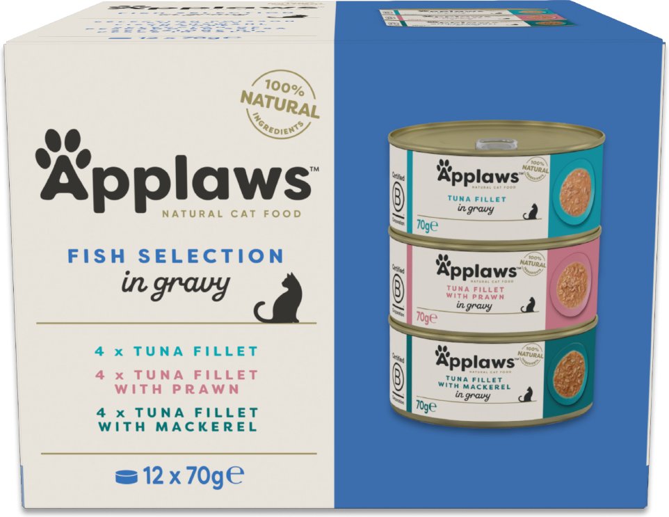 Sparpaket Applaws Cat in Soße 48 x 70 g - Fisch-Auswahl (3 Sorten)