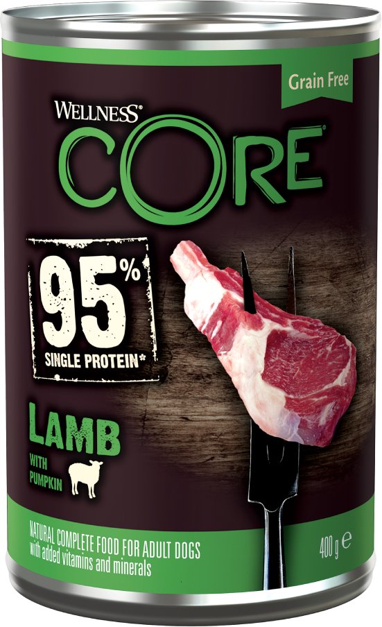 Wellness Core Adult 95% Single Protein 6 x 400 g - Lamm & Kürbis